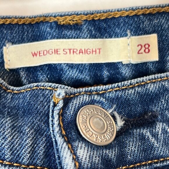 Levi's Wedgie Straight Jeans Button Fly 28 - Picture 9 of 13